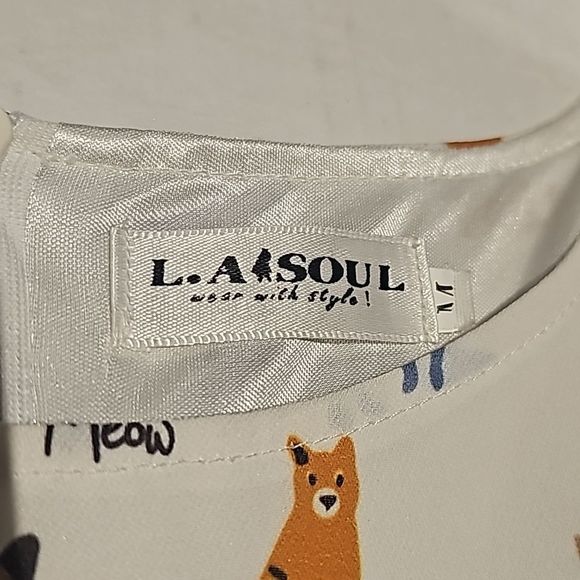 Calling all cat lovers!classic style dress with cats everywhere!size medium - Picture 9 of 12